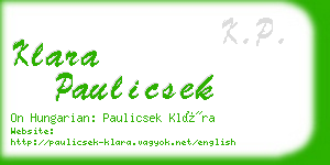 klara paulicsek business card